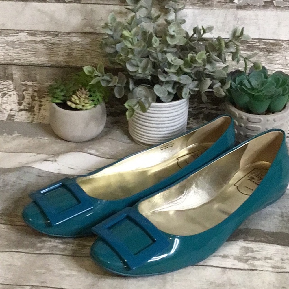 Roger Vivier Teal Flats Sz 39 1/2